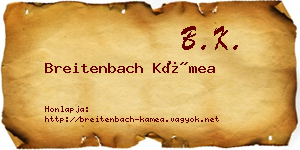 Breitenbach Kámea névjegykártya